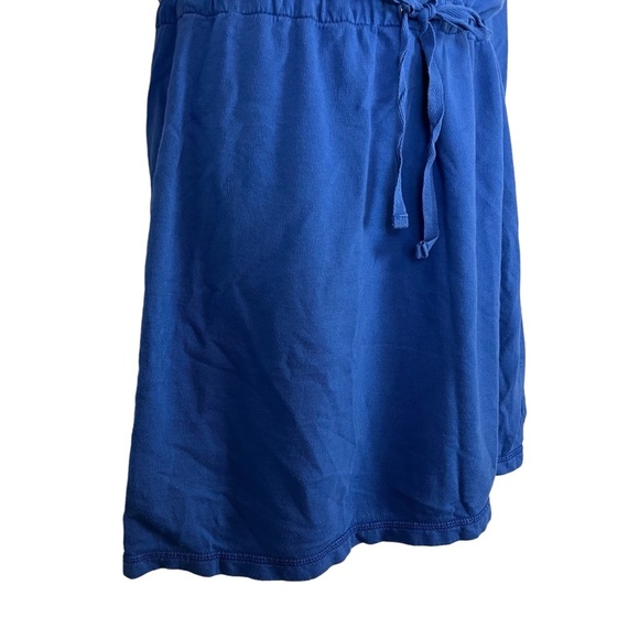 GH BASS & CO Blue Blouson 3/4 Sleeve Knit Mini 100% Cotton Drawstring Dress  XS - Picture 15 of 15